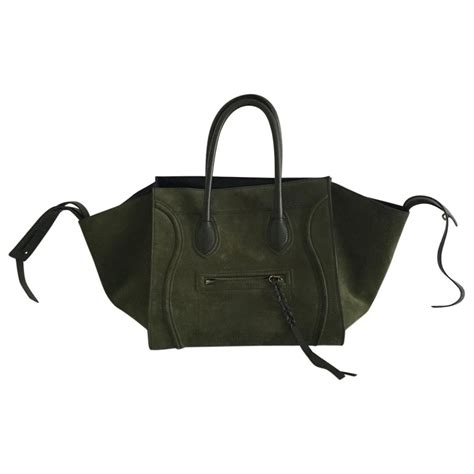 Phantom handbag Celine Green in Suede 